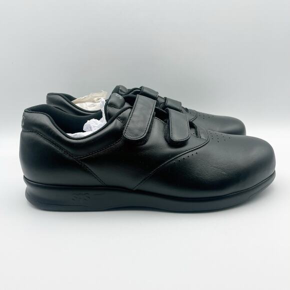 SAS Womens Me Too Adjustable Comfort Shoe US 11.5 WWW EU 42 Black Leather NIB - Picture 3 of 12